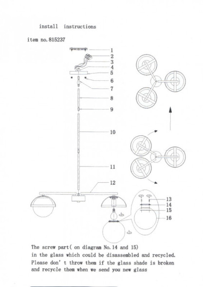 Люстра на штанге Lightstar CROCO 815237