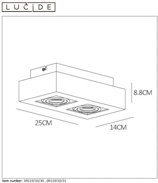 Накладной точечный светильник LUCIDE Xirax 09119/10/30