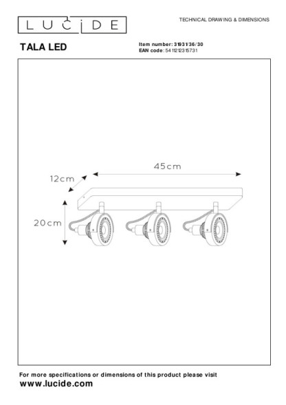Спот LUCIDE TALA LED 31931/36/30