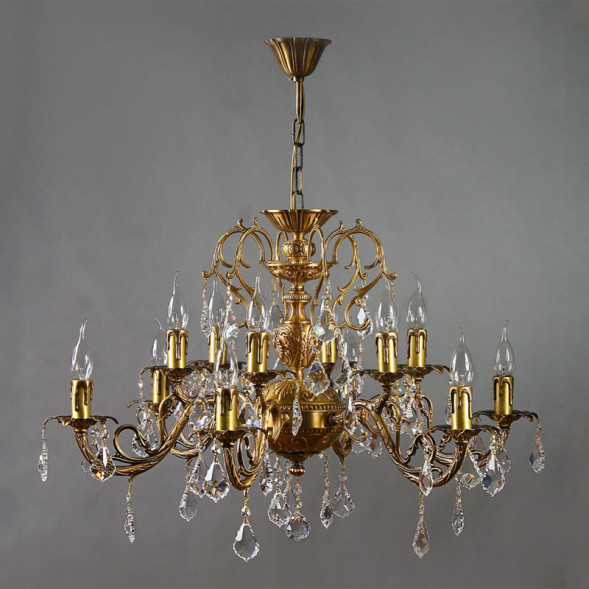 Подвесная люстра AMBIENTE by BRIZZI ALICANTE 8888/6+6 AB Leaf crystal