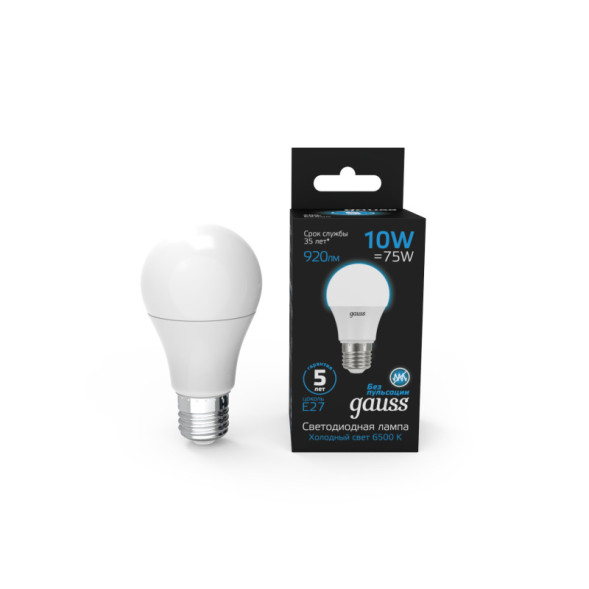 Светодиодная лампа Gauss 102502310 10W 220V 920lm E27 белый (холодный)