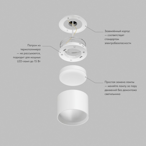 Точечный накладной светильник Denkirs Pillar DK-DH2600-WH