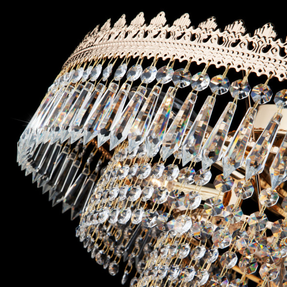 Потолочная люстра Eurosvet DIADEMA 10078/10 золото/прозрачный хрусталь Strotskis