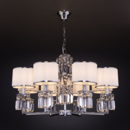 Подвесная люстра Eurosvet 10099/8 хром/прозрачный хрусталь Strotskis (новый Zaffiro