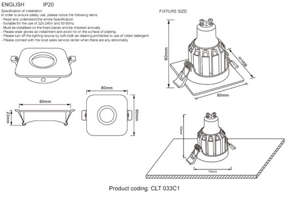 Встраиваемый точечный светильник Crystal Lux CLT 033 CLT 033C1 WH
