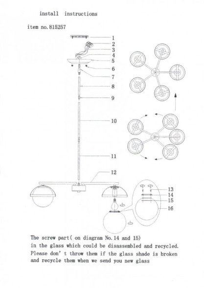 Люстра на штанге Lightstar CROCO 815257