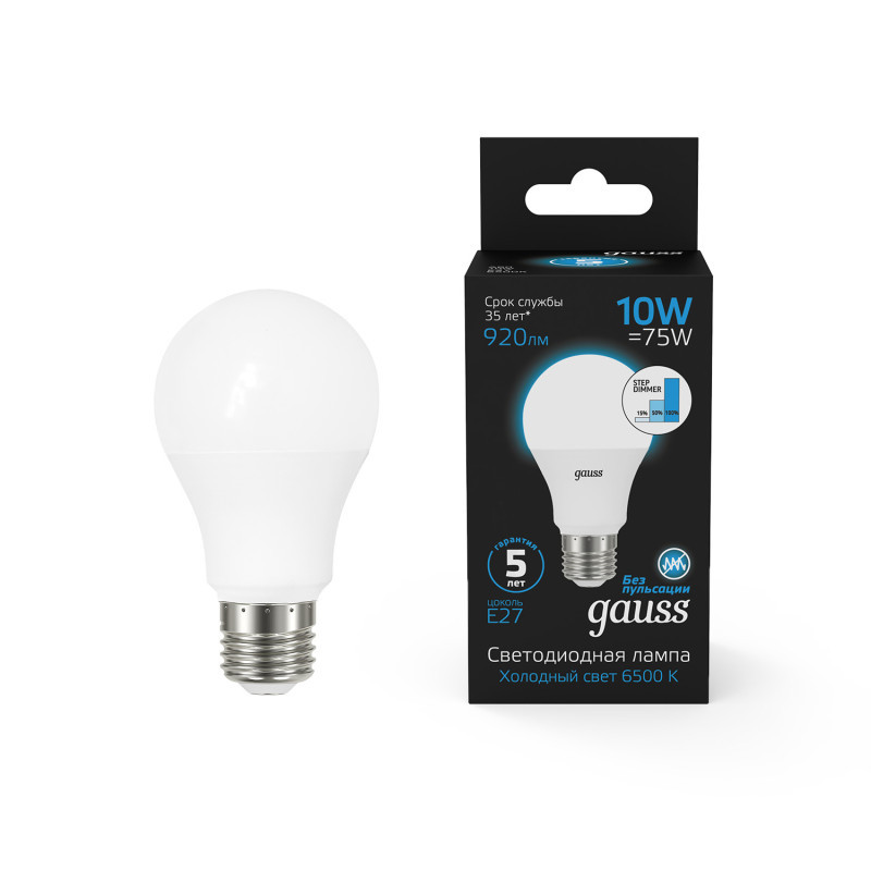 Светодиодная лампа Gauss 102502310-S 10W 220V 920lm E27 белый (холодный)