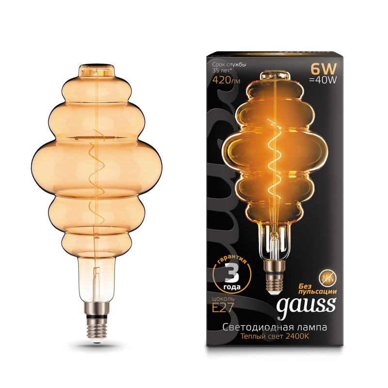 Светодиодная лампа Gauss 158802006 6W 220V 420lm E27 белый (теплый)