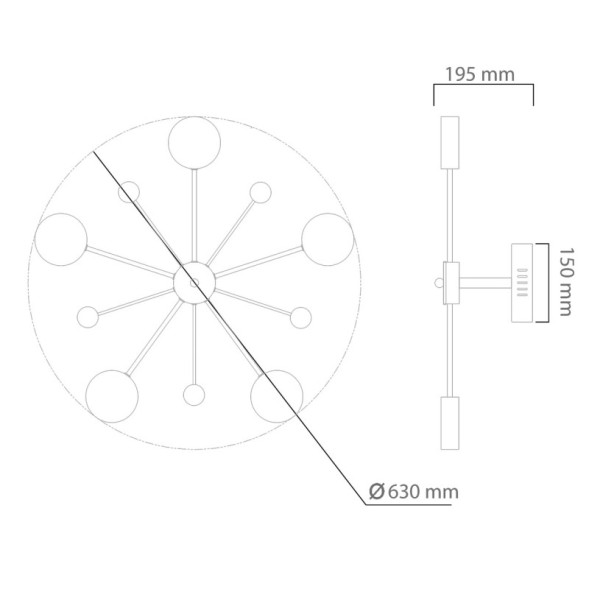 Люстра на штанге DeMarkt Гэлэкси 632016705