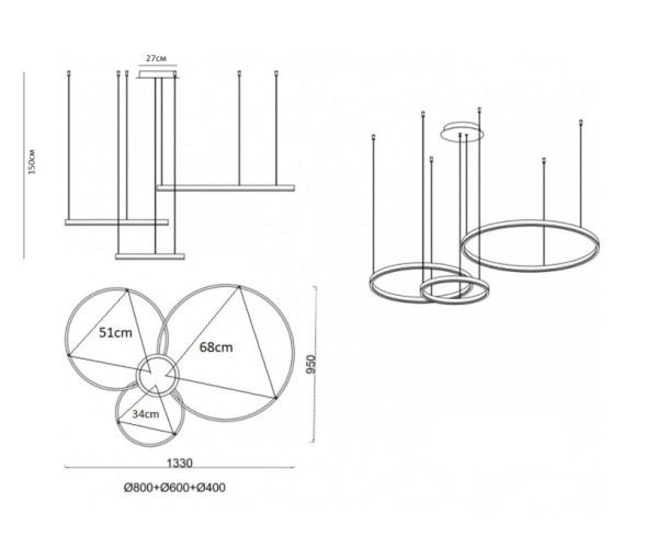 Подвесная люстра Kink Light 08246,12PA Лаура