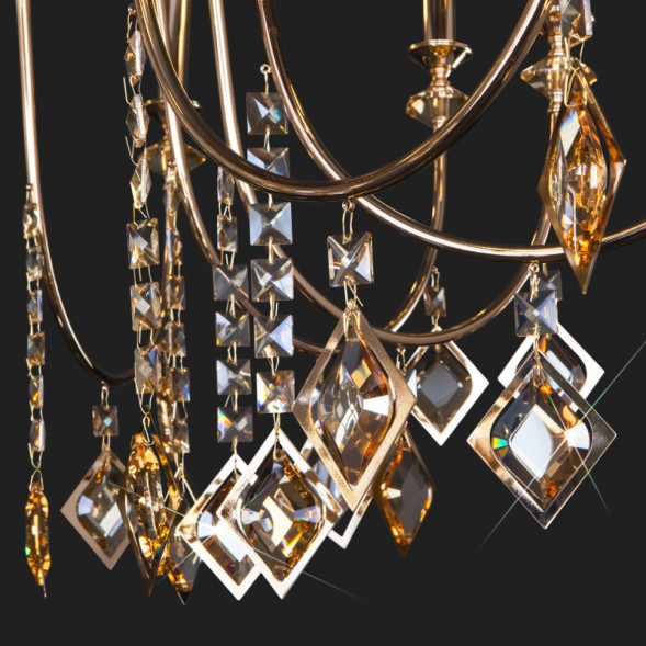 Подвесная люстра Eurosvet 10120/12 золото/тонированный хрусталь Strotskis Sm Telao