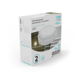 Пылевлагозащищенный светильник Gauss ЖКХ 126411212-S