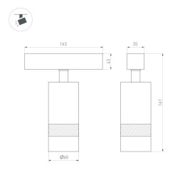 Магнитный трековый светильник Arlight MAG-SPOT-45 052300