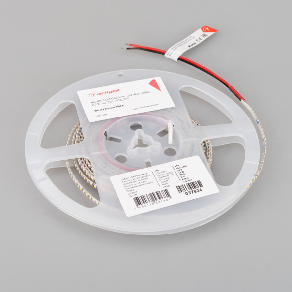 Лента Arlight MICROLED-M266-4mm 2216 037824 60W 24V 1150lm белый (теплый) IP20