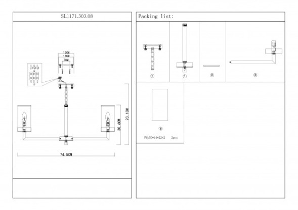 Подвесная люстра ST-Luce MASINE SL1171.303.08