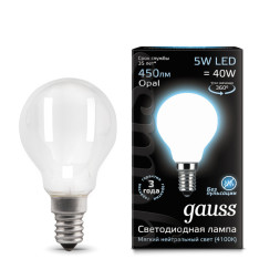 Светодиодная лампа Gauss Filament 105201205 5W 220V 450lm E14 белый (дневной)