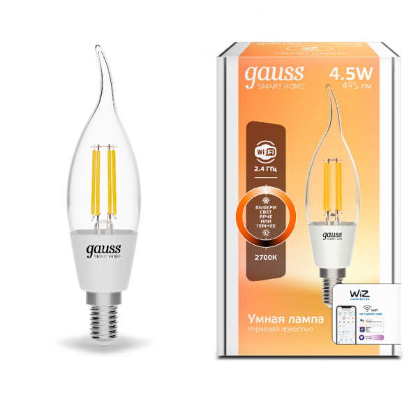 Светодиодная лампа Gauss 1260112 4.5W 220V 495lm E14 белый (теплый)