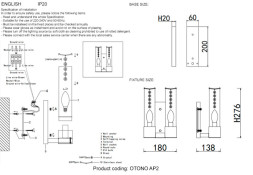 Бра Crystal Lux OTONO OTONO AP2 BLACK CHROMIUM/TRANSPARENTE