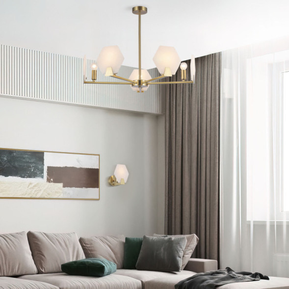 Люстра на штанге Eurosvet MARBLE 60158/5 латунь