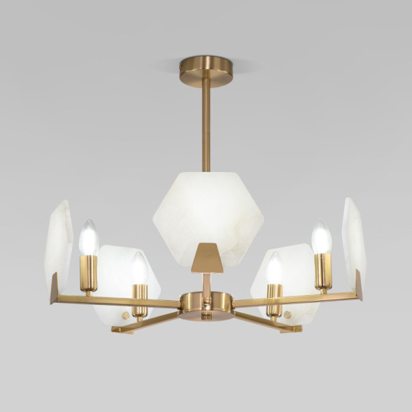 Люстра на штанге Eurosvet MARBLE 60158/5 латунь