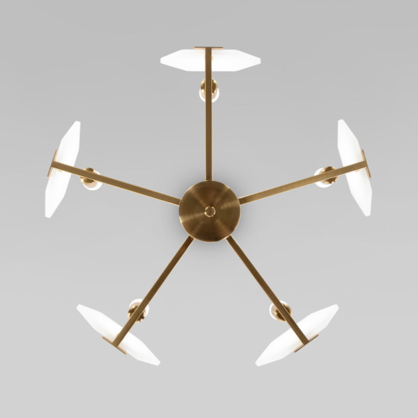 Люстра на штанге Eurosvet MARBLE 60158/5 латунь