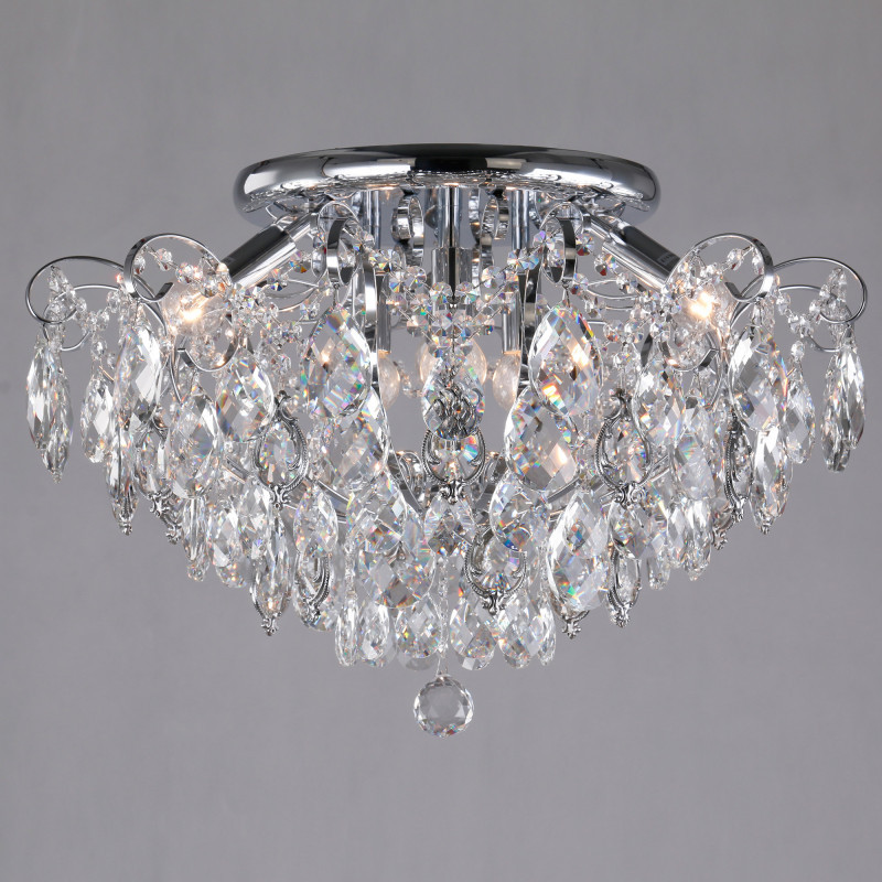 Потолочная люстра Eurosvet CRYSTAL 10081/6 хром/прозрачный хрусталь Strotskis