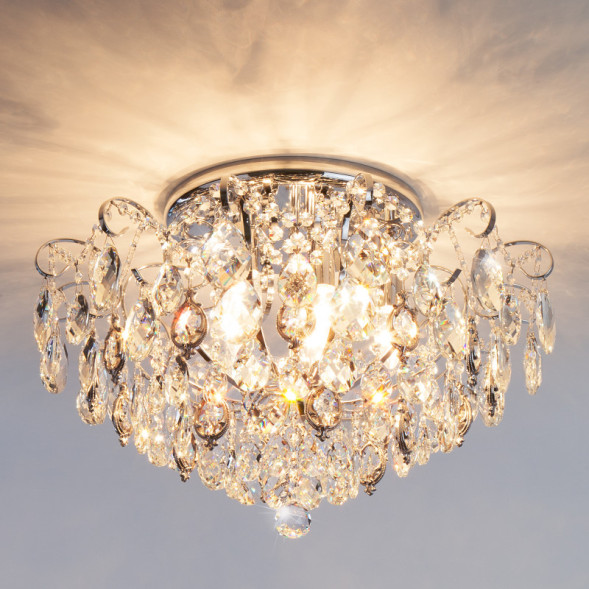 Потолочная люстра Eurosvet CRYSTAL 10081/6 хром/прозрачный хрусталь Strotskis