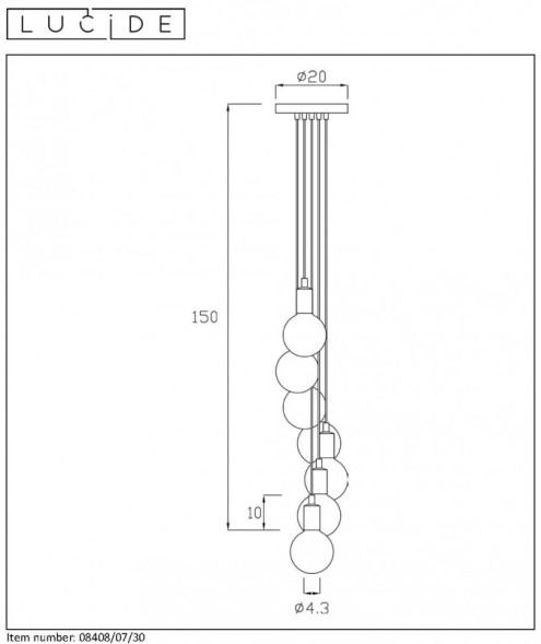 Подвесной светильник LUCIDE Fix Multiple 08408/07/30