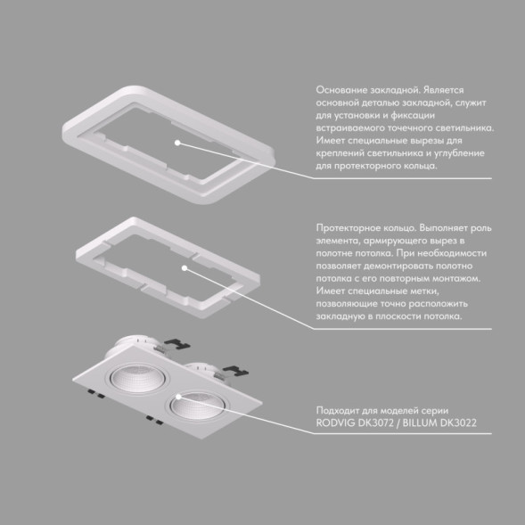 База встраиваемая Denkirs DK3022/72-SCB SCB