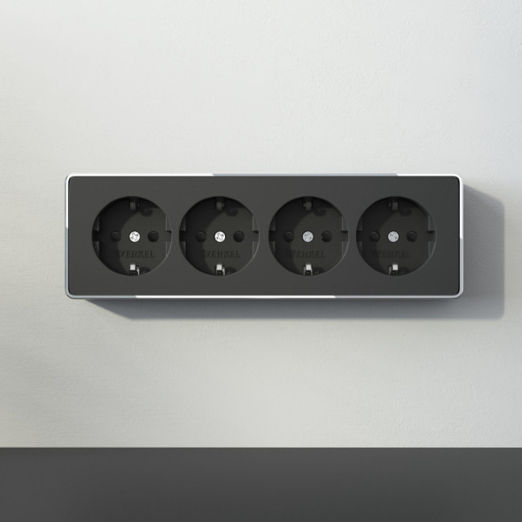 Розетка Werkel Gallant W5072258 черный/хром