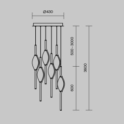 Каскадная люстра Maytoni Foresight MOD347PL-L48BS3K
