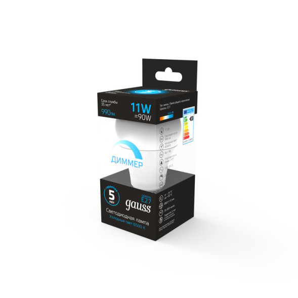 Светодиодная лампа Gauss 102502311-D 11W 220V 990lm E27 белый (холодный)