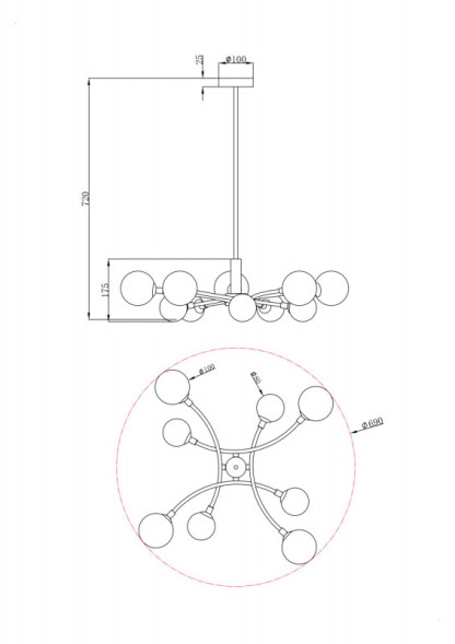 Люстра на штанге Freya Bethany FR5116PL-08BS