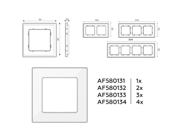 Рамка Ambrella Volt AF580131 ALFA Arctic