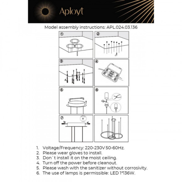 Подвесная люстра APLOYT APL.024.03.136 Terenia