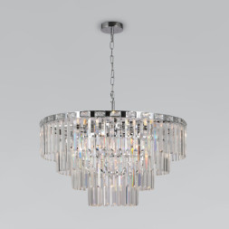 Каскадная люстра Eurosvet Elegante 10130/10 хром/прозрачный хрусталь Strotskis