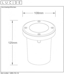 Тротуарный светильник LUCIDE BILTIN 11801/01/12