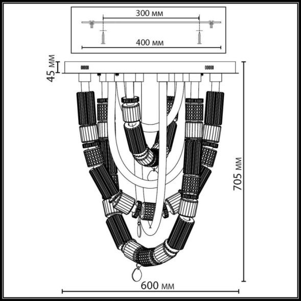 Люстра потолочная Odeon Light collier 5455/80CL