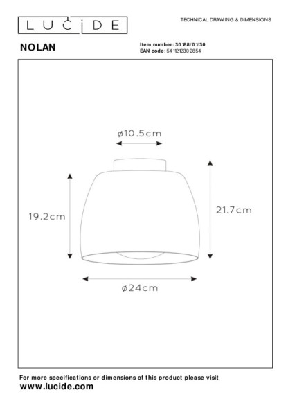 Потолочный светильник LUCIDE NOLAN 30188/01/30