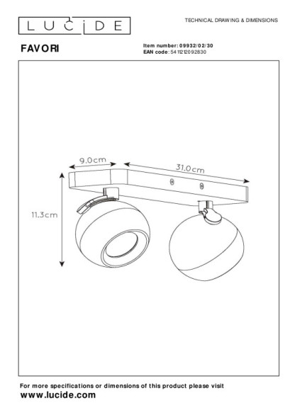 Спот LUCIDE FAVORI 09932/02/30