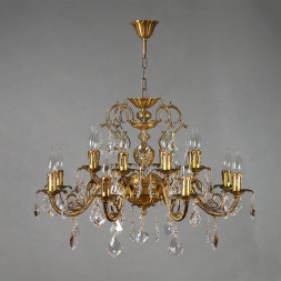 Подвесная люстра AMBIENTE by BRIZZI ALICANTE 8888/8+8 AB Leaf crystal