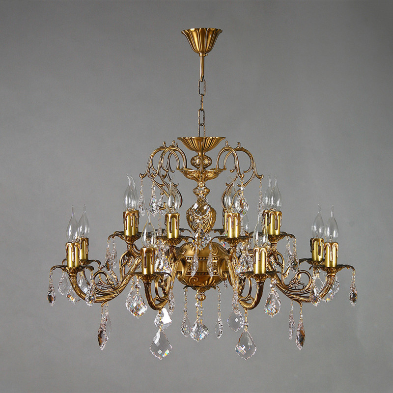Подвесная люстра AMBIENTE by BRIZZI ALICANTE 8888/8+8 AB Leaf crystal
