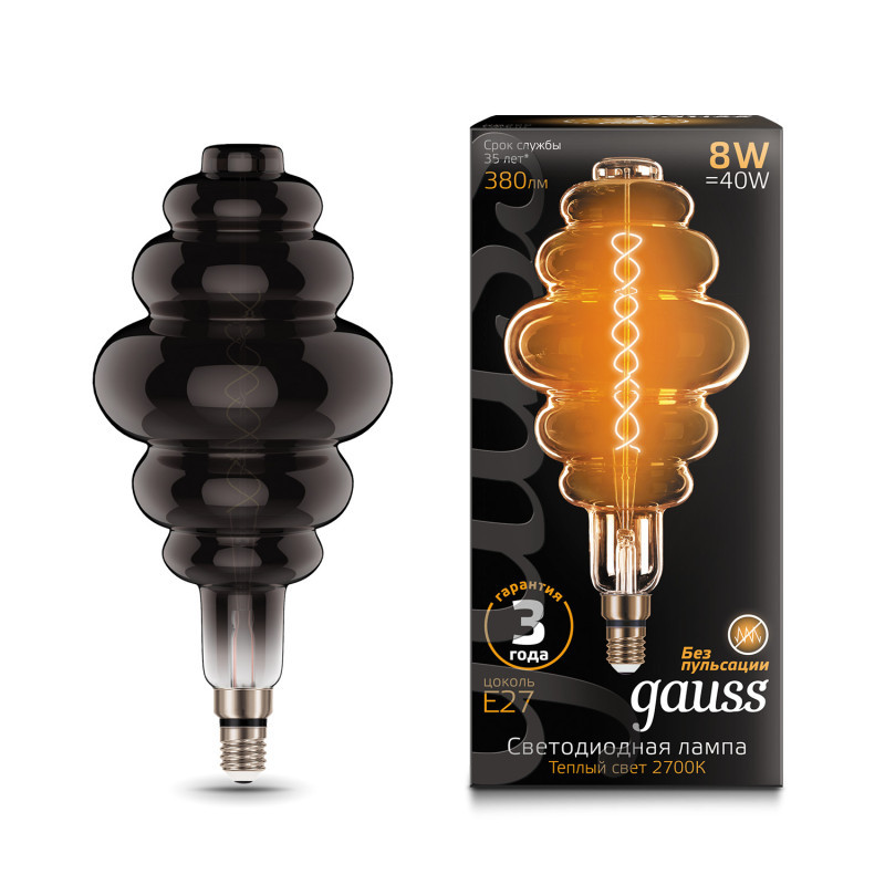 Светодиодная лампа Gauss 159802008 8W 220V 380lm E27 белый (теплый)