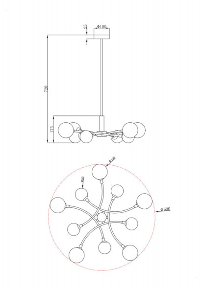 Люстра на штанге Freya Bethany FR5116PL-10BS