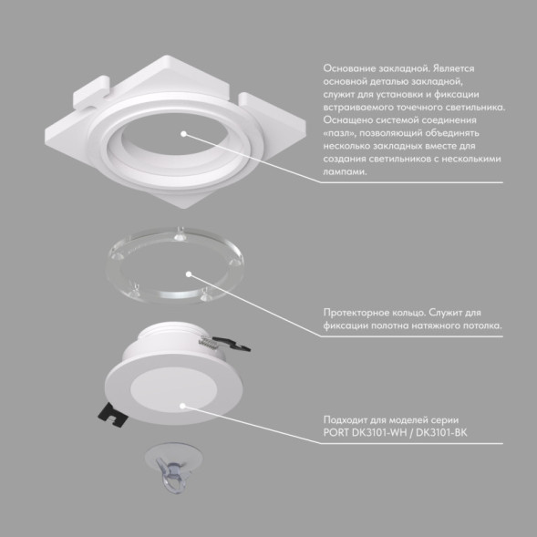 База встраиваемая Denkirs DK3101-SCB SCB