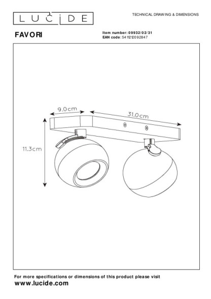 Спот LUCIDE FAVORI 09932/02/31