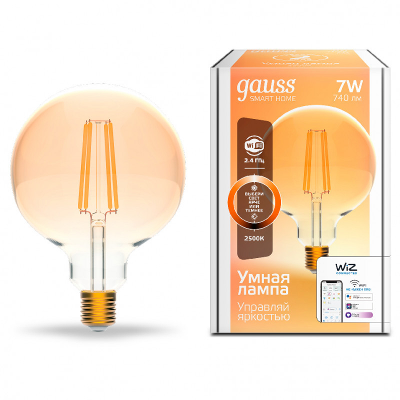 Светодиодная лампа Gauss 1320112 7W 220V 740lm E27 белый (теплый)