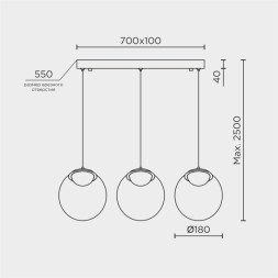 Подвесной светильник MODELUX ML.2338 ML.2338.3L BK