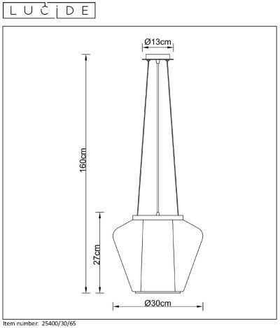 Подвесной светильник LUCIDE STIAN 25400/30/65