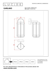 Уличный настенный светильник LUCIDE Garland 27822/01/30
